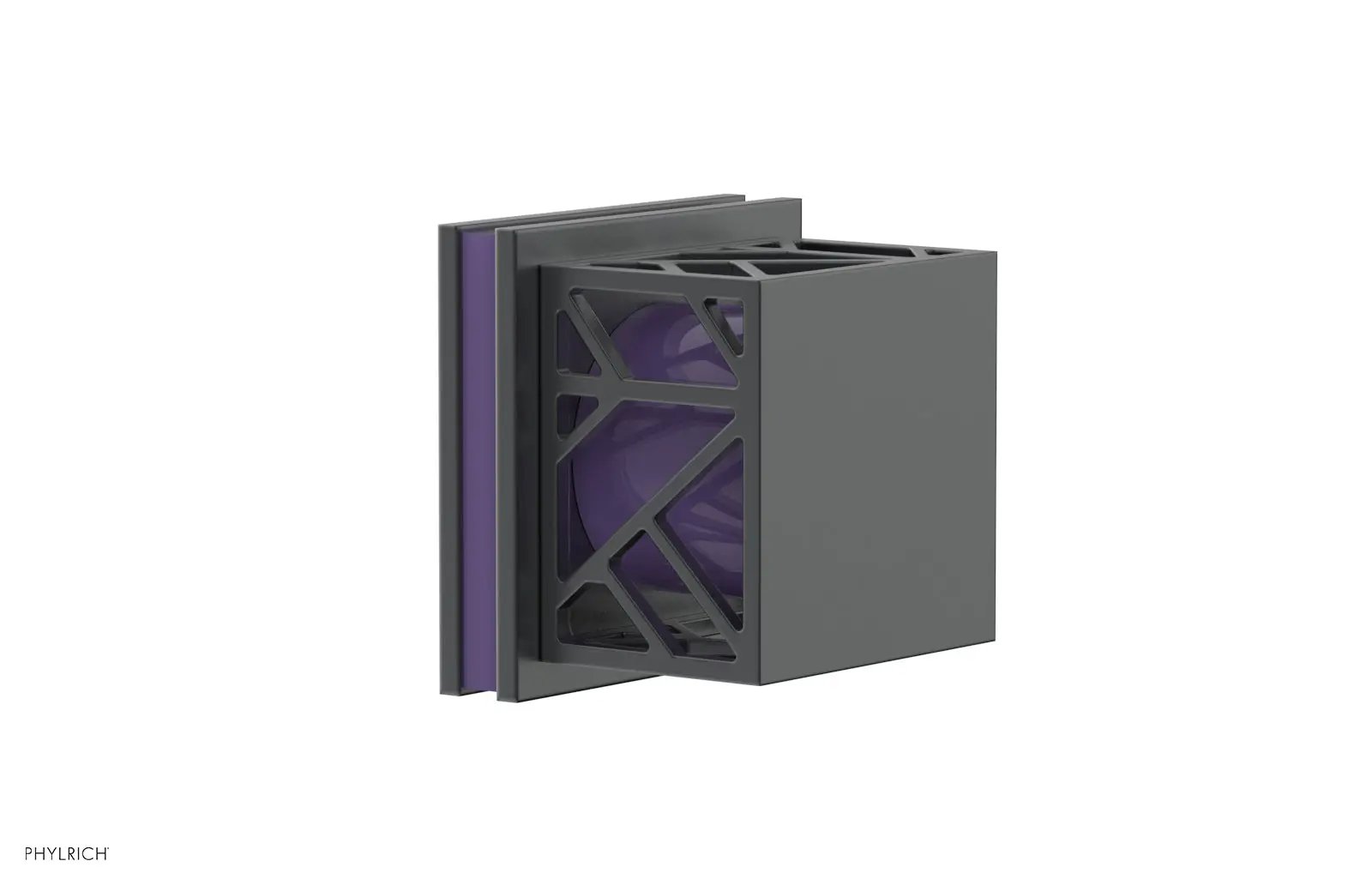 Phylrich JOLIE Volume Control/Diverter Trim - Square Handle with "Purple" Accents by Phylrich