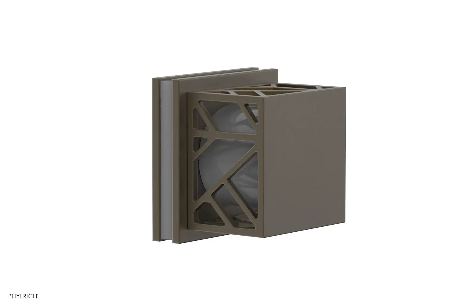 Phylrich JOLIE Volume Control/Diverter Trim - Square Handle with "Grey" Accents by Phylrich