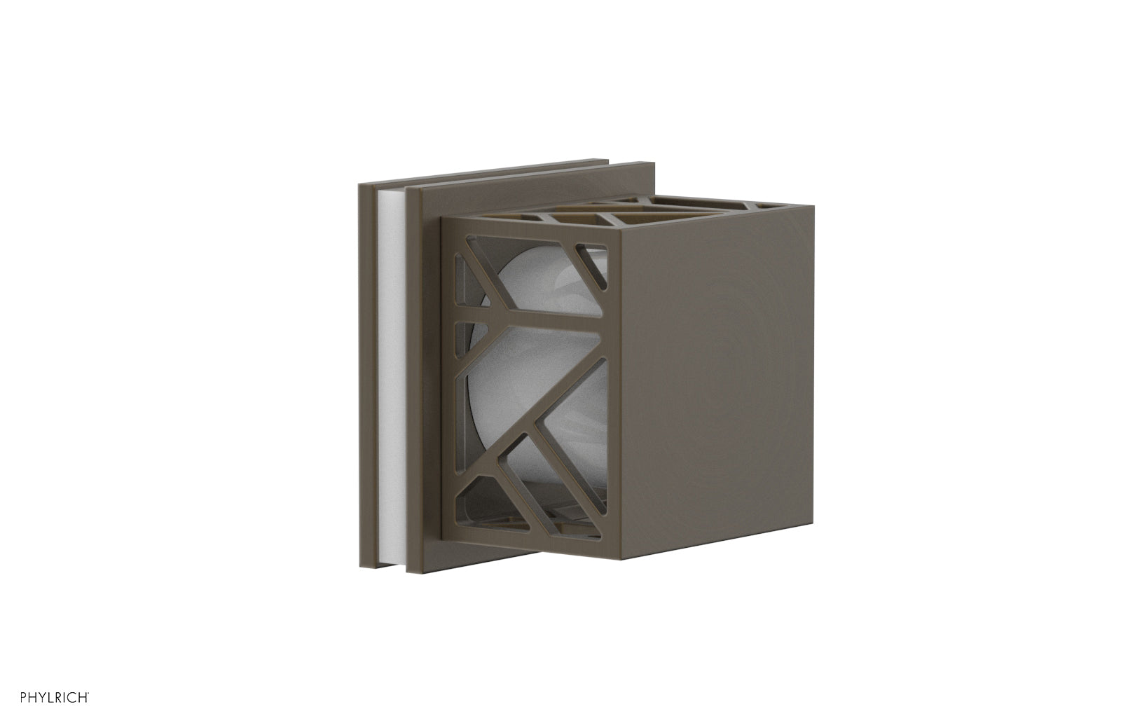 Phylrich JOLIE Volume Control/Diverter Trim - Square Handle with "White" Accents