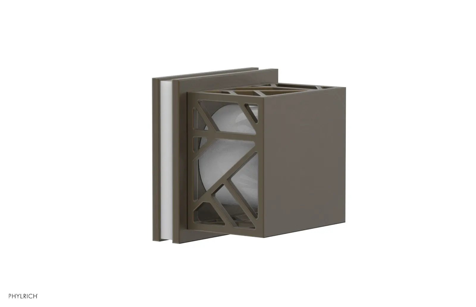 Phylrich JOLIE Volume Control/Diverter Trim - Square Handle with "White" Accents by Phylrich