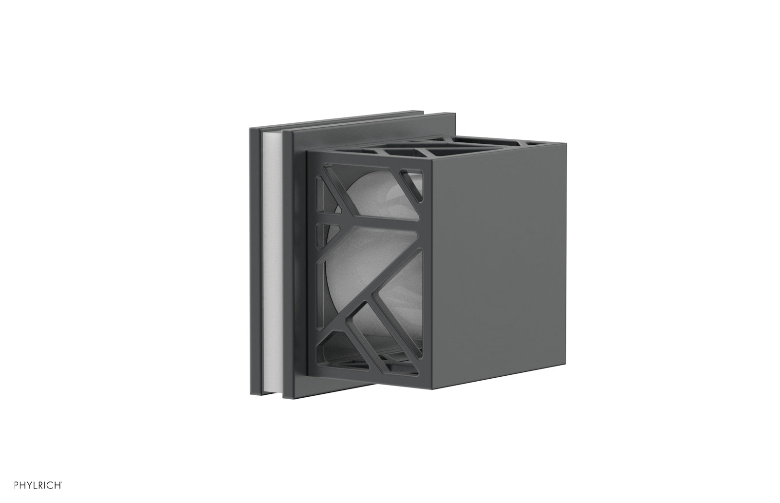 Phylrich JOLIE Volume Control/Diverter Trim - Square Handle with "White" Accents