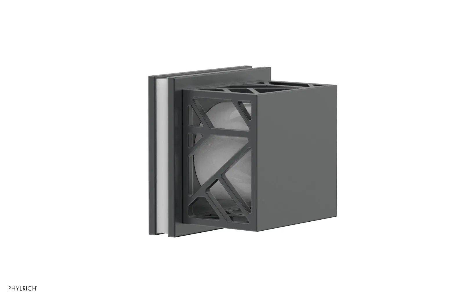 Phylrich JOLIE Volume Control/Diverter Trim - Square Handle with "White" Accents by Phylrich