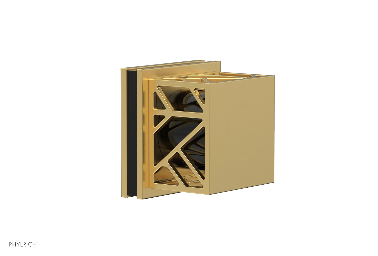 Phylrich JOLIE Volume Control/Diverter Trim - Square Handle with "Black" Accents