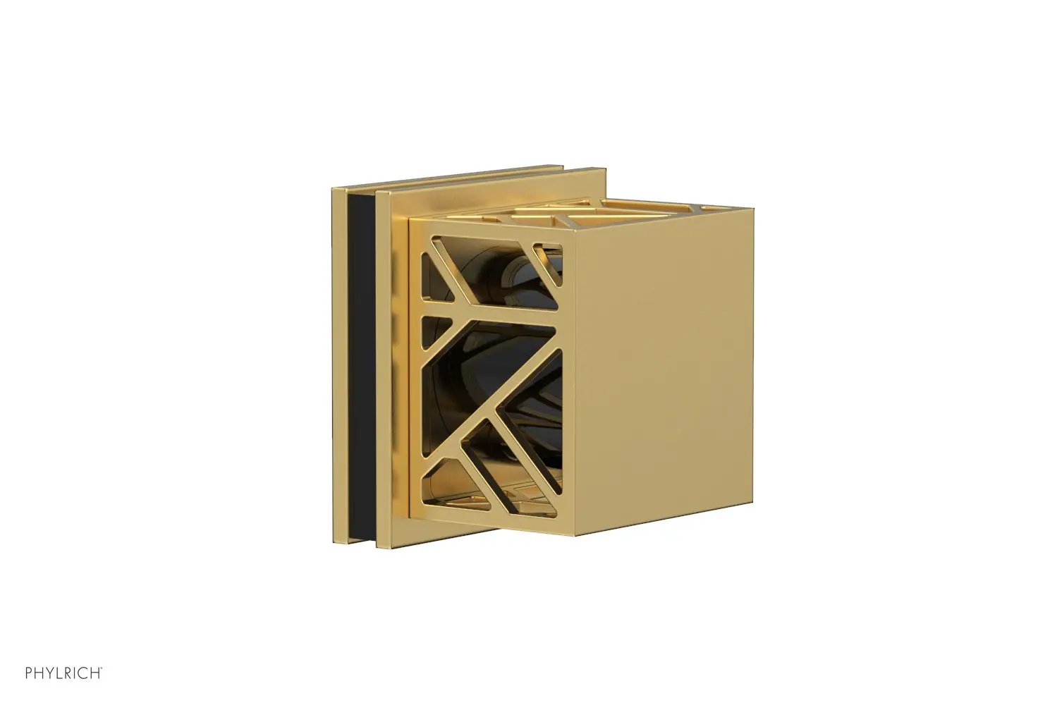 Phylrich JOLIE Volume Control/Diverter Trim - Square Handle with "Black" Accents by Phylrich