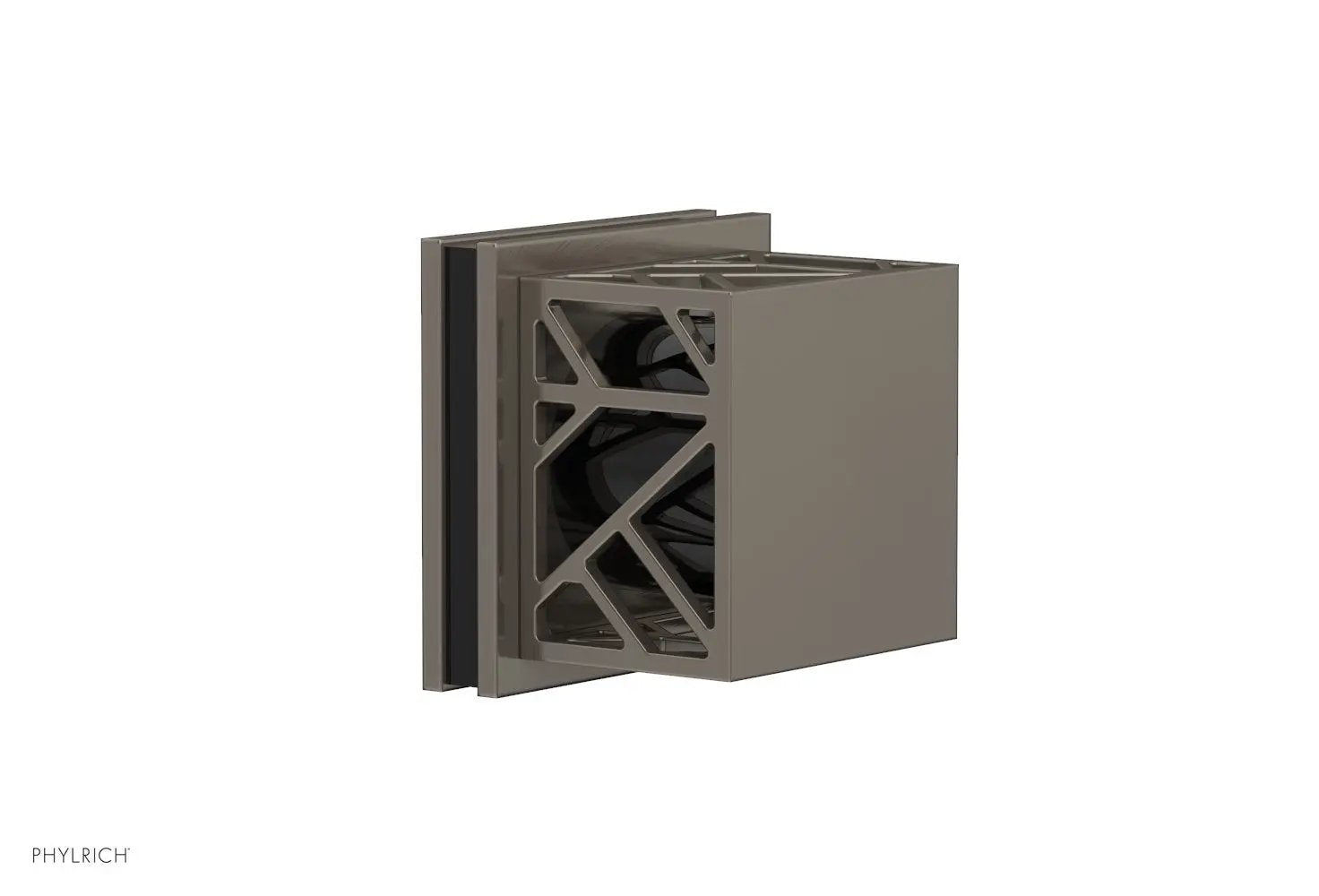 Phylrich JOLIE Volume Control/Diverter Trim - Square Handle with "Black" Accents by Phylrich