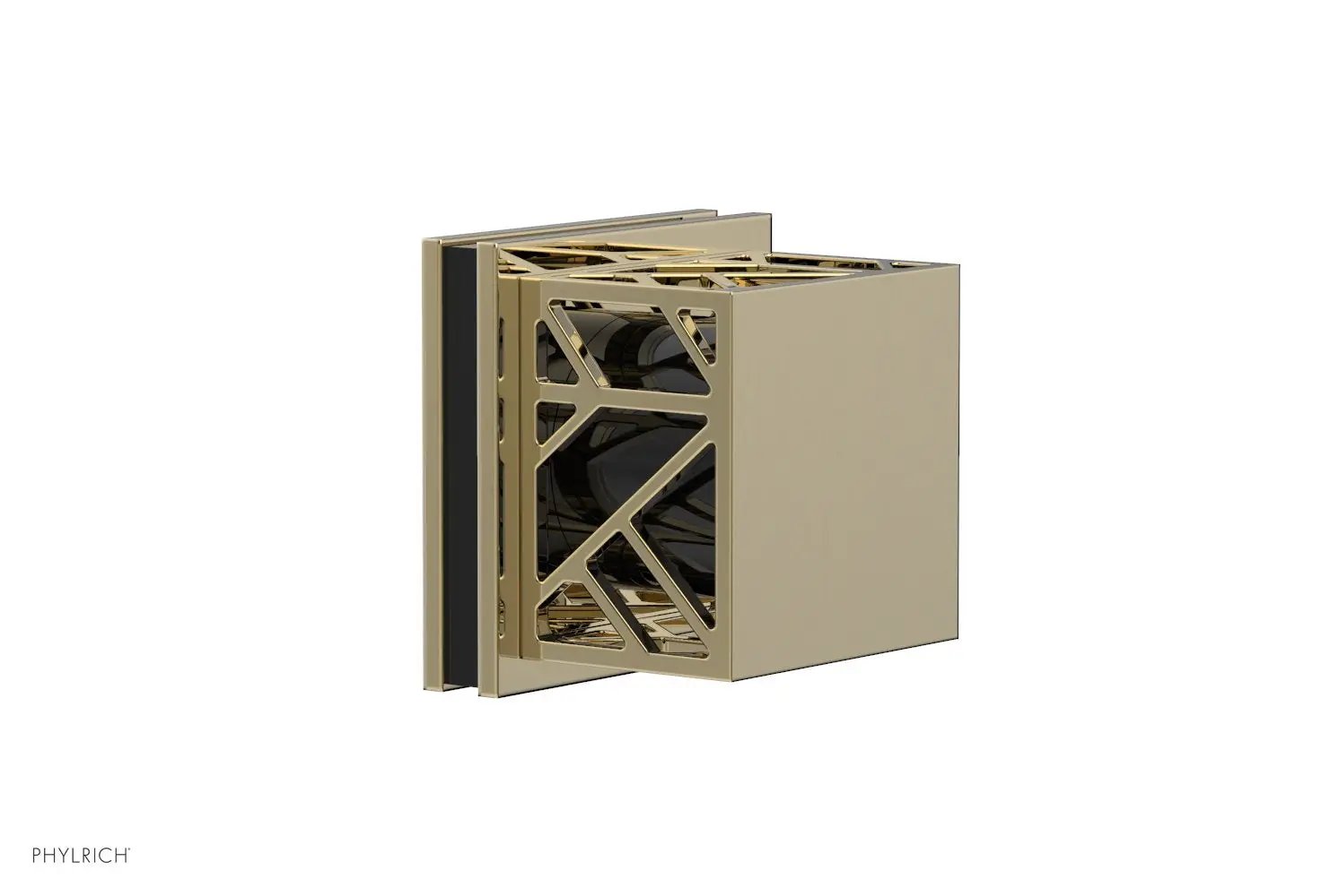 Phylrich JOLIE Volume Control/Diverter Trim - Square Handle with "Black" Accents by Phylrich