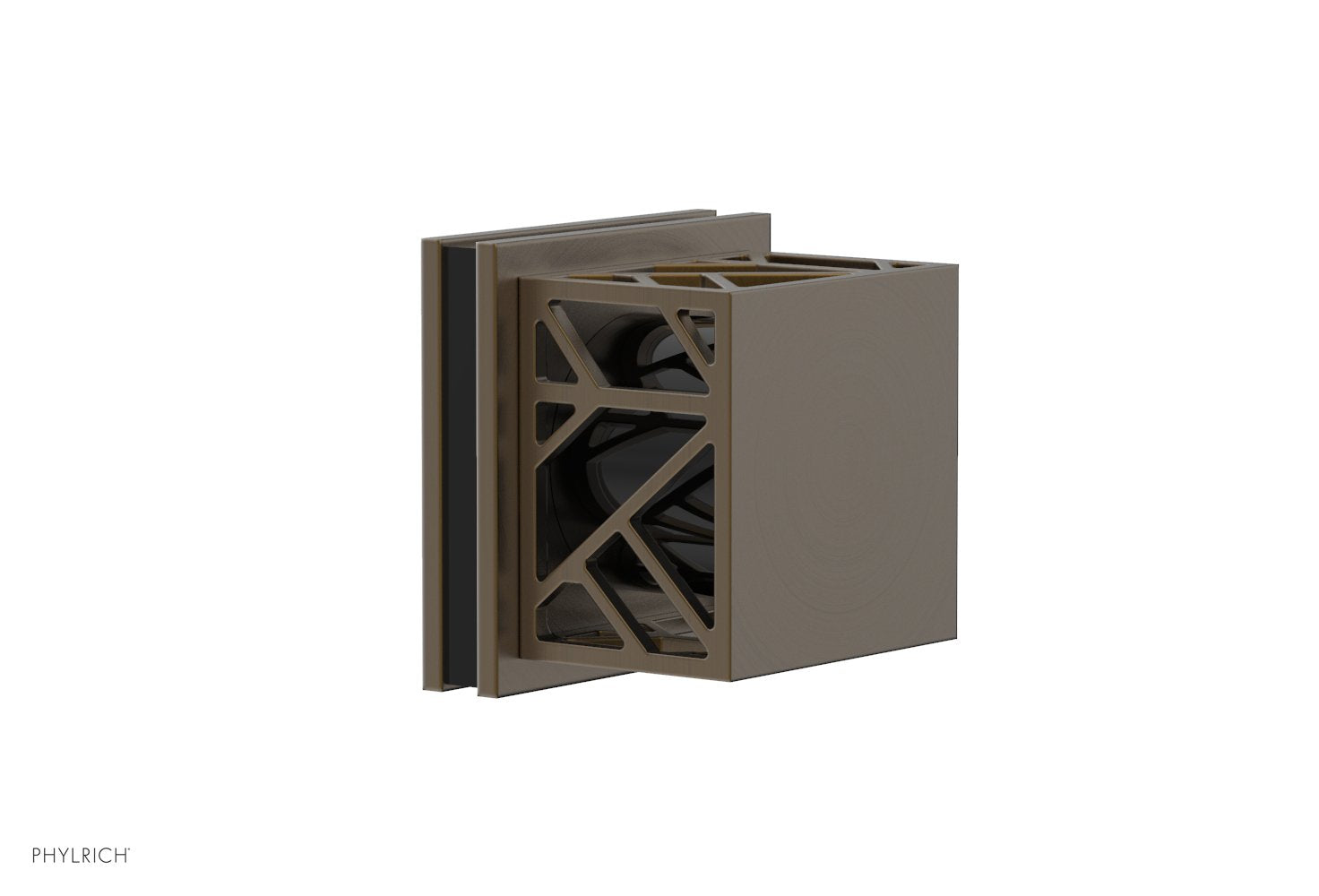 Phylrich JOLIE Volume Control/Diverter Trim - Square Handle with "Black" Accents