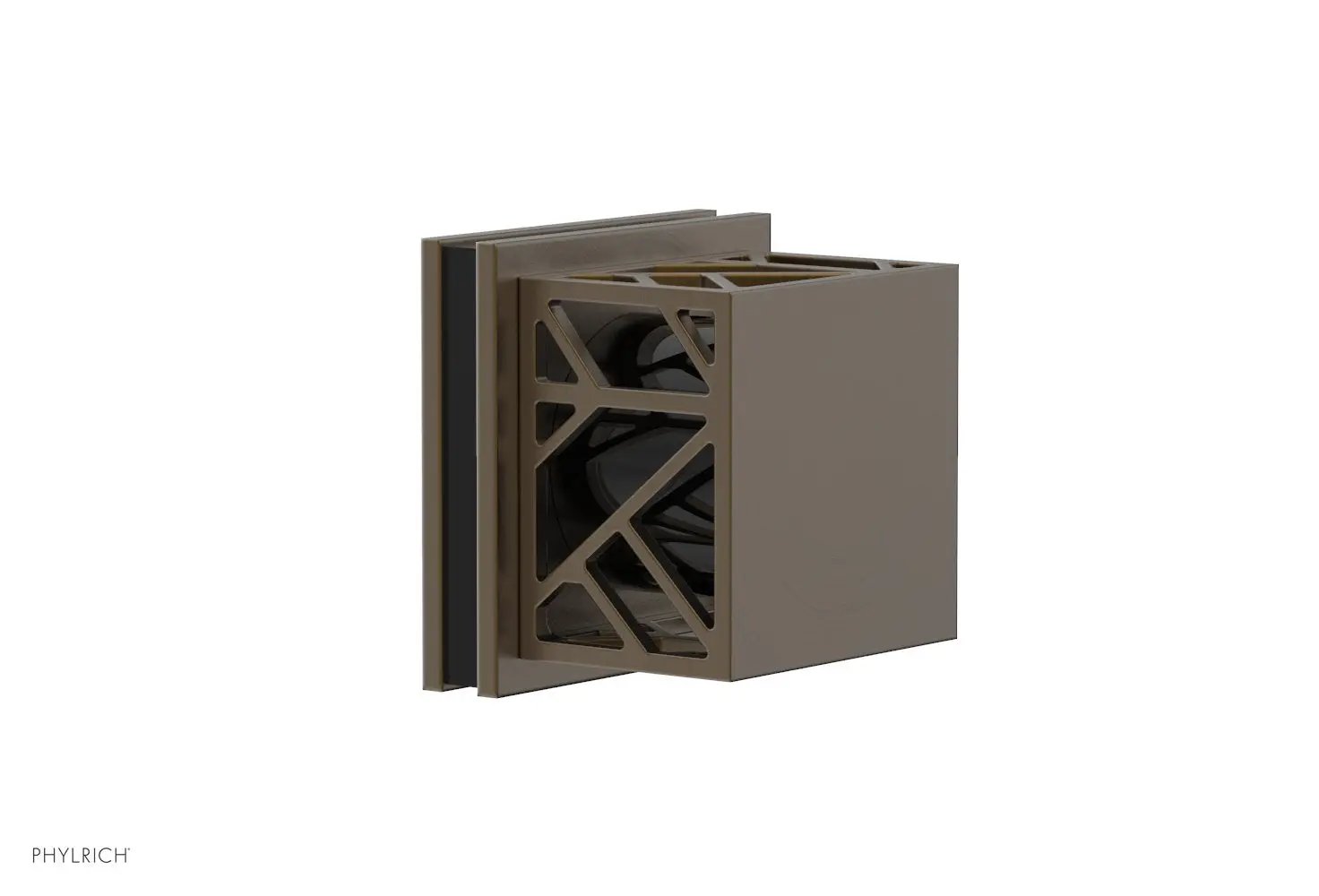 Phylrich JOLIE Volume Control/Diverter Trim - Square Handle with "Black" Accents by Phylrich