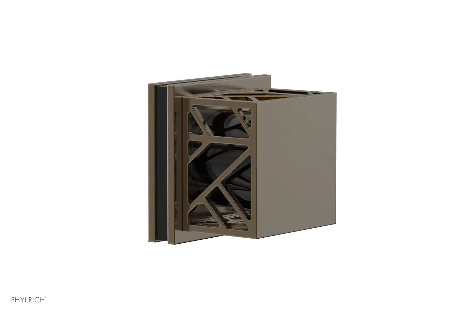 Phylrich JOLIE Volume Control/Diverter Trim - Square Handle with "Black" Accents by Phylrich