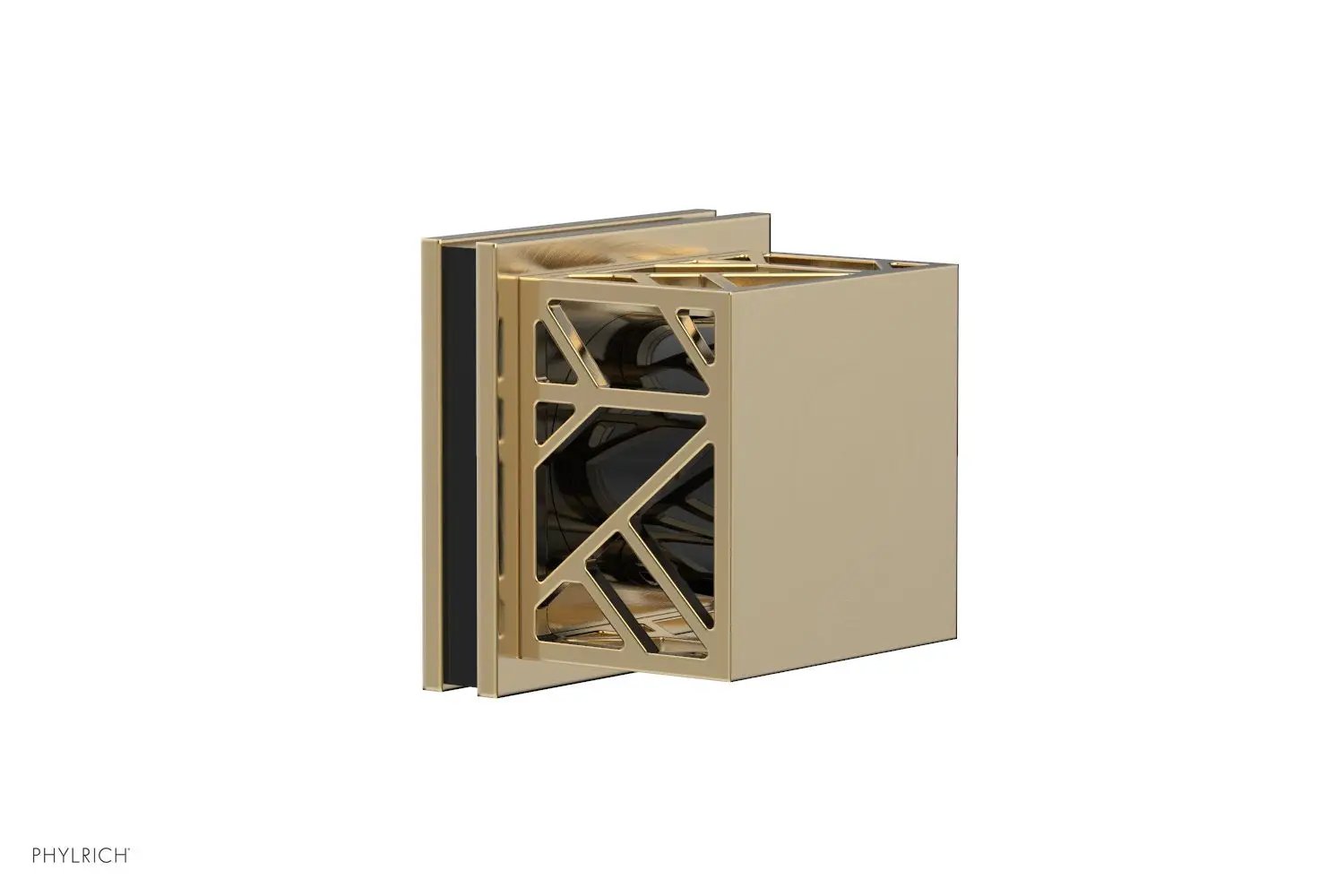 Phylrich JOLIE Volume Control/Diverter Trim - Square Handle with "Black" Accents by Phylrich