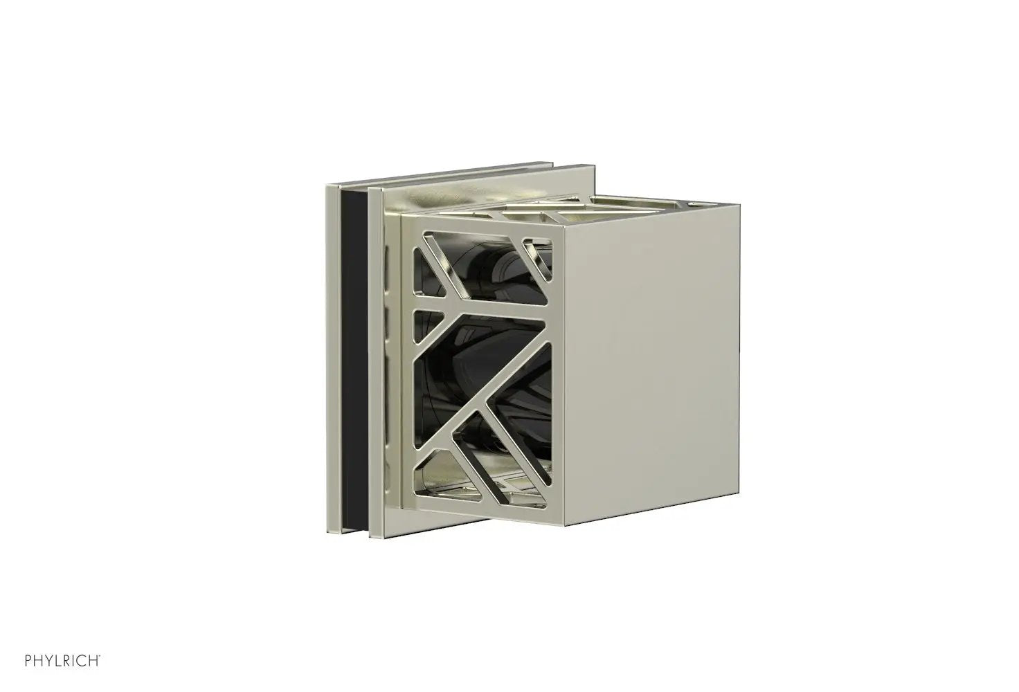Phylrich JOLIE Volume Control/Diverter Trim - Square Handle with "Black" Accents by Phylrich