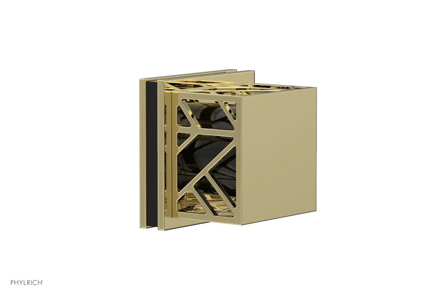 Phylrich JOLIE Volume Control/Diverter Trim - Square Handle with "Black" Accents by Phylrich