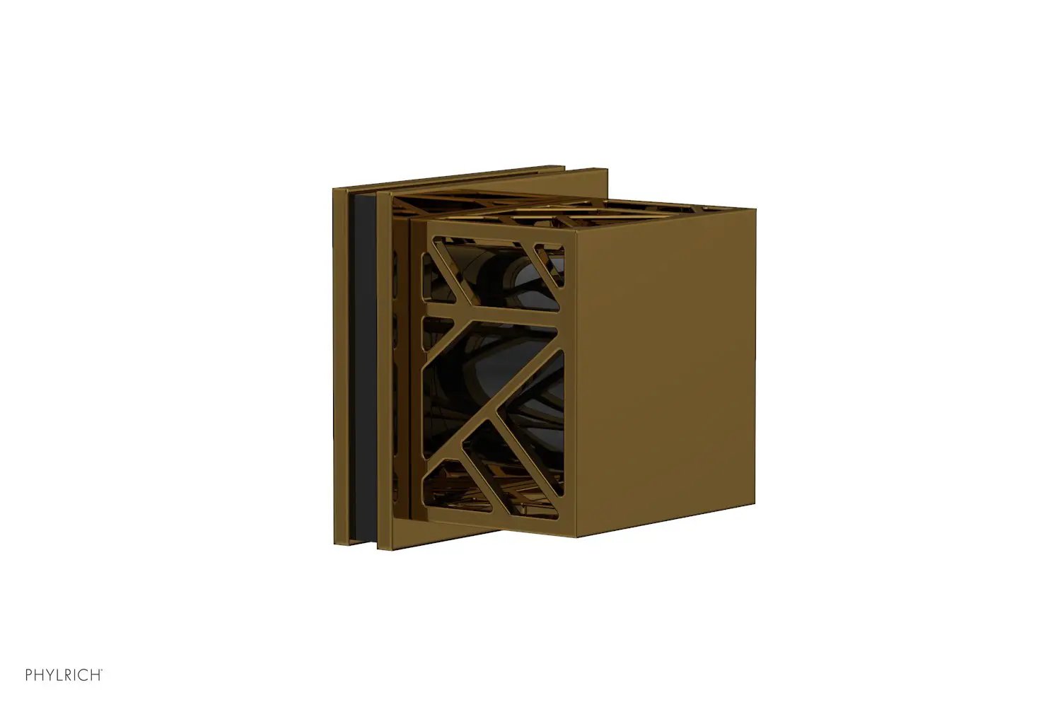 Phylrich JOLIE Volume Control/Diverter Trim - Square Handle with "Black" Accents by Phylrich