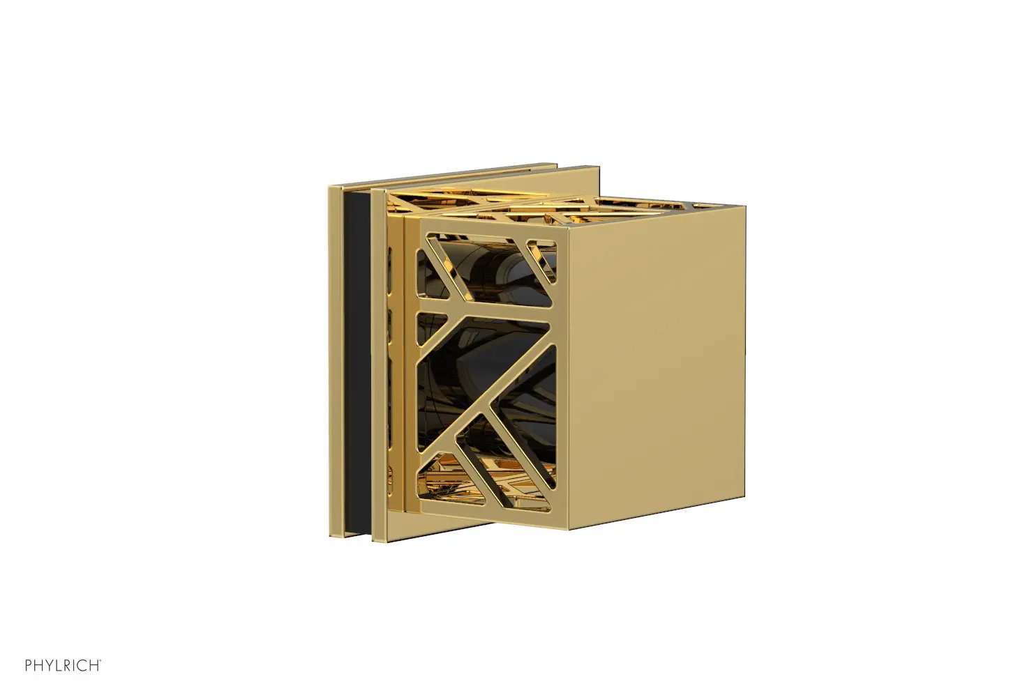 Phylrich JOLIE Volume Control/Diverter Trim - Square Handle with "Black" Accents by Phylrich