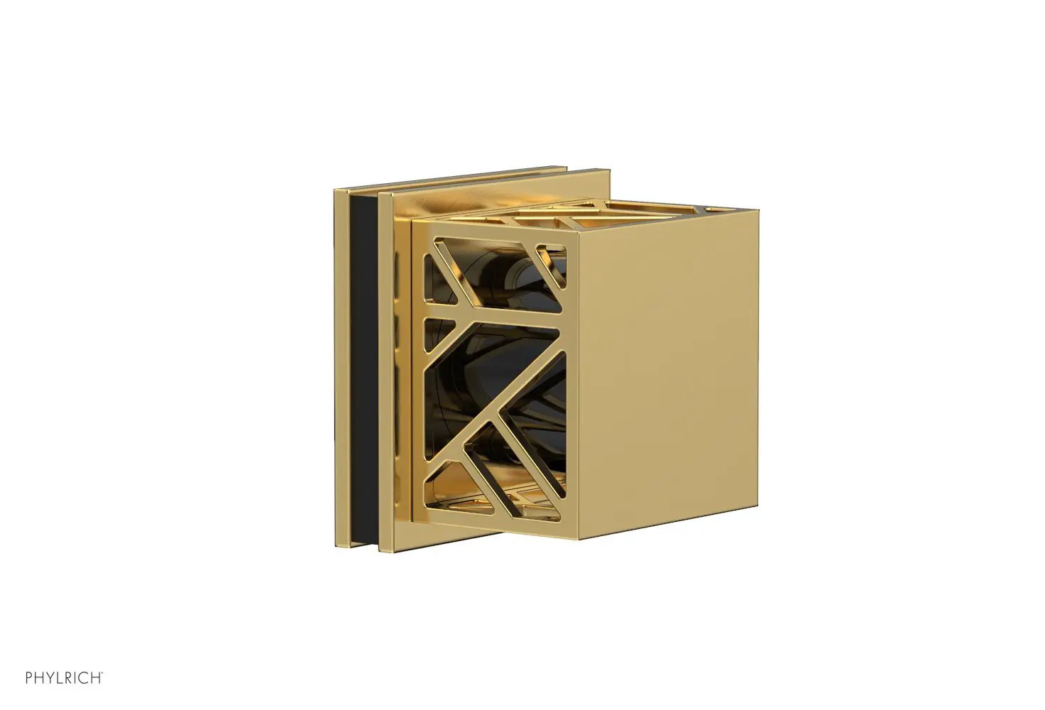 Phylrich JOLIE Volume Control/Diverter Trim - Square Handle with "Black" Accents by Phylrich