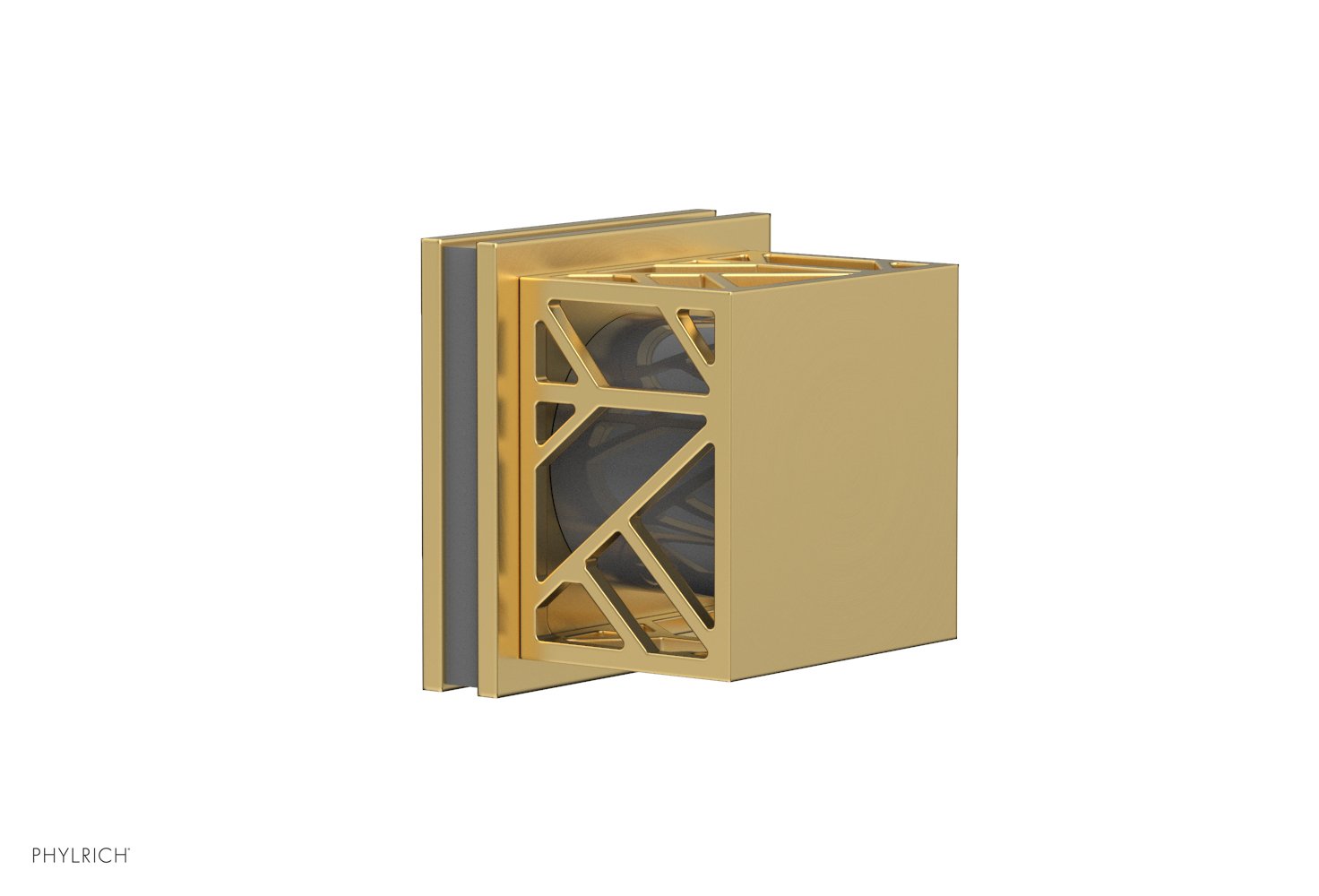 Phylrich JOLIE Volume Control/Diverter Trim - Square Handle with "Grey" Accents