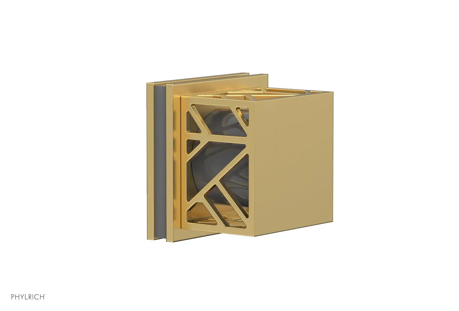 Phylrich JOLIE Volume Control/Diverter Trim - Square Handle with "Grey" Accents by Phylrich