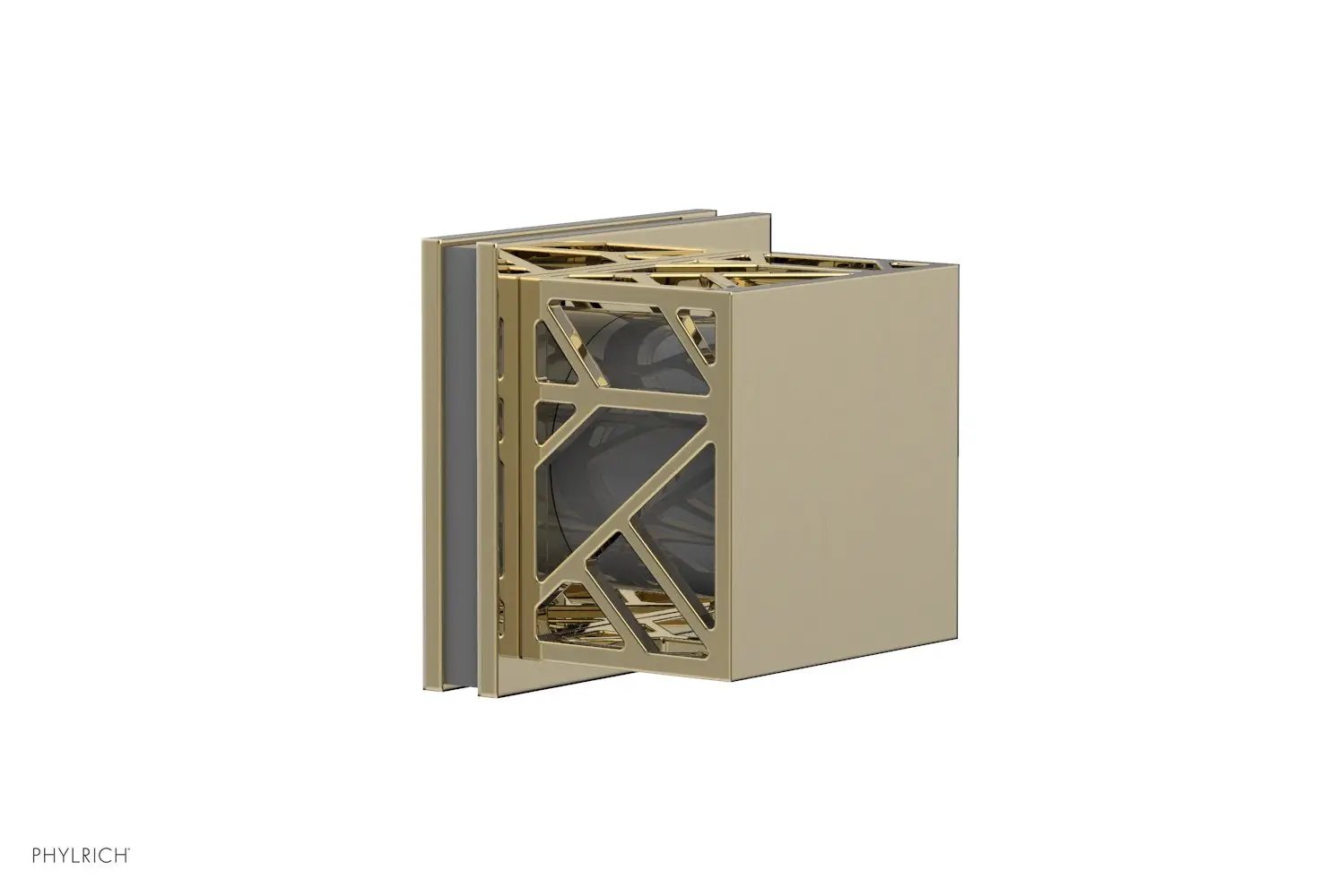 Phylrich JOLIE Volume Control/Diverter Trim - Square Handle with "Grey" Accents by Phylrich