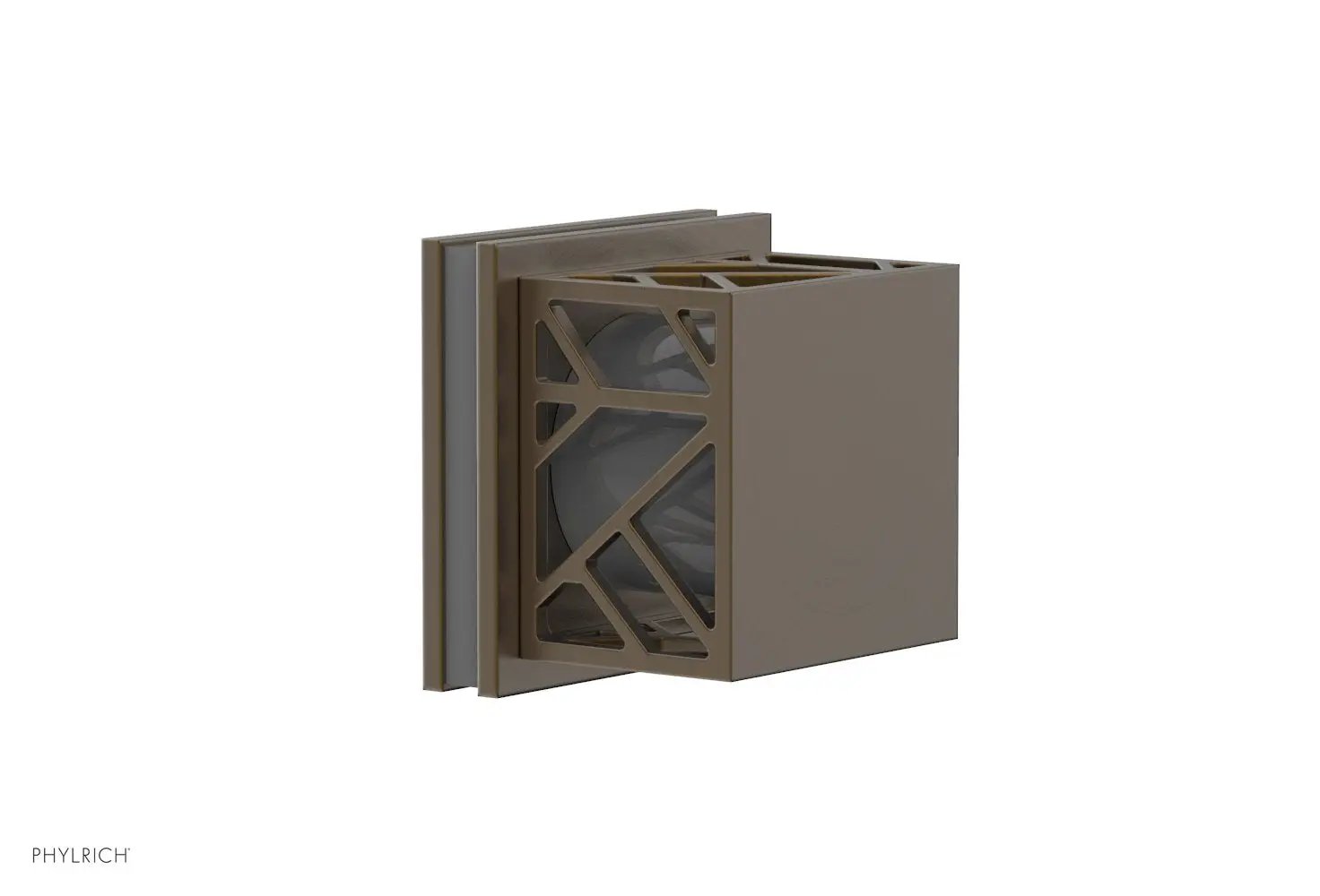 Phylrich JOLIE Volume Control/Diverter Trim - Square Handle with "Grey" Accents by Phylrich