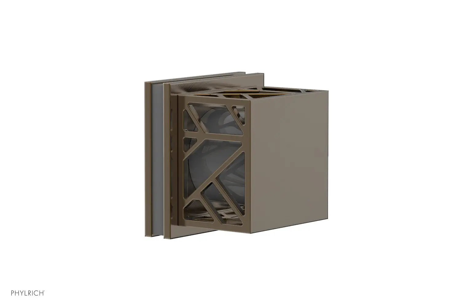 Phylrich JOLIE Volume Control/Diverter Trim - Square Handle with "Grey" Accents by Phylrich