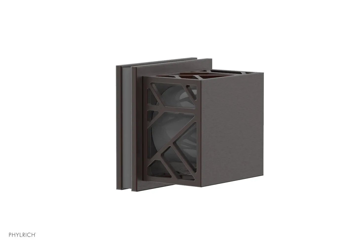Phylrich JOLIE Volume Control/Diverter Trim - Square Handle with "Grey" Accents by Phylrich
