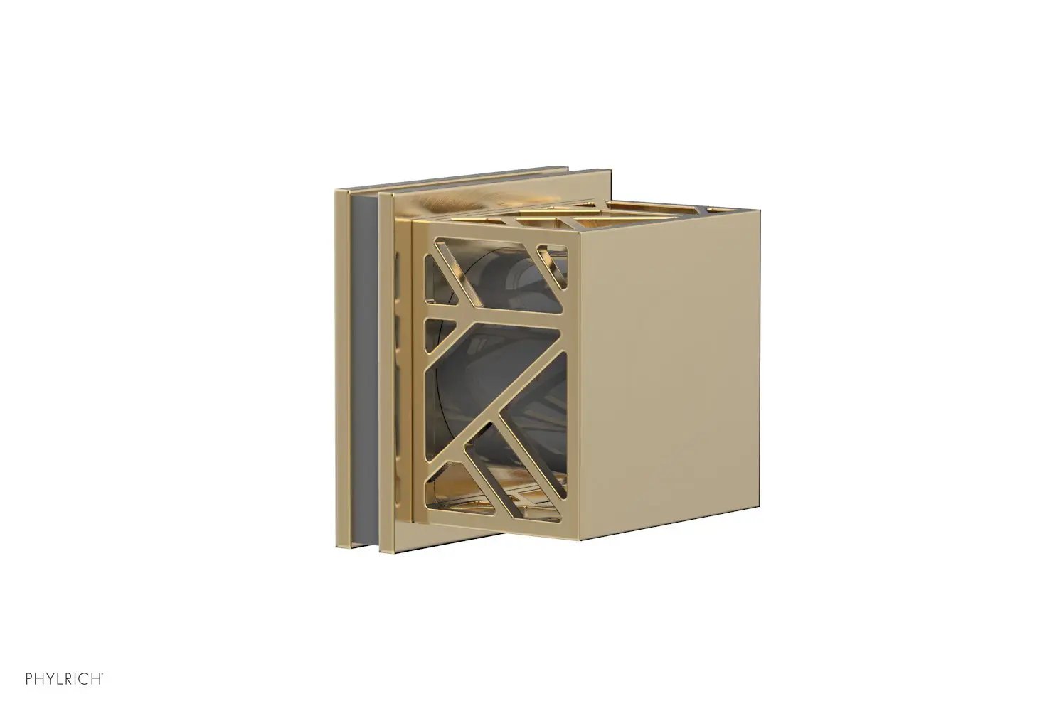Phylrich JOLIE Volume Control/Diverter Trim - Square Handle with "Grey" Accents by Phylrich