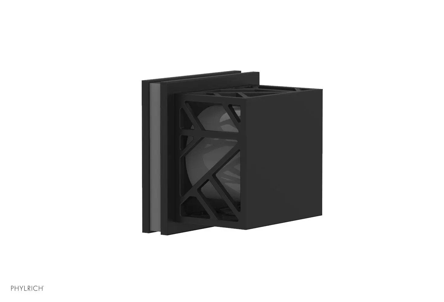 Phylrich JOLIE Volume Control/Diverter Trim - Square Handle with "Grey" Accents by Phylrich