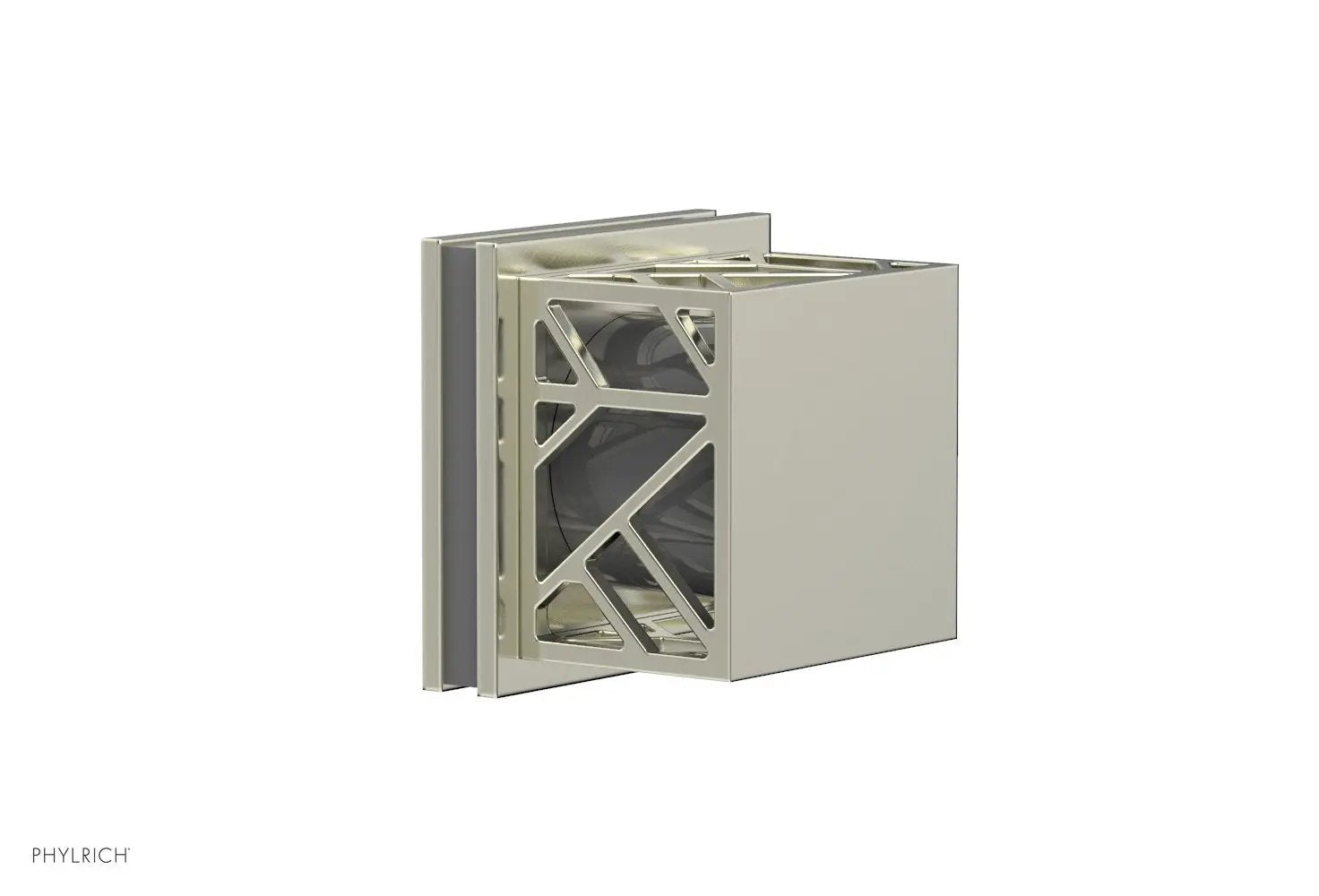 Phylrich JOLIE Volume Control/Diverter Trim - Square Handle with "Grey" Accents by Phylrich
