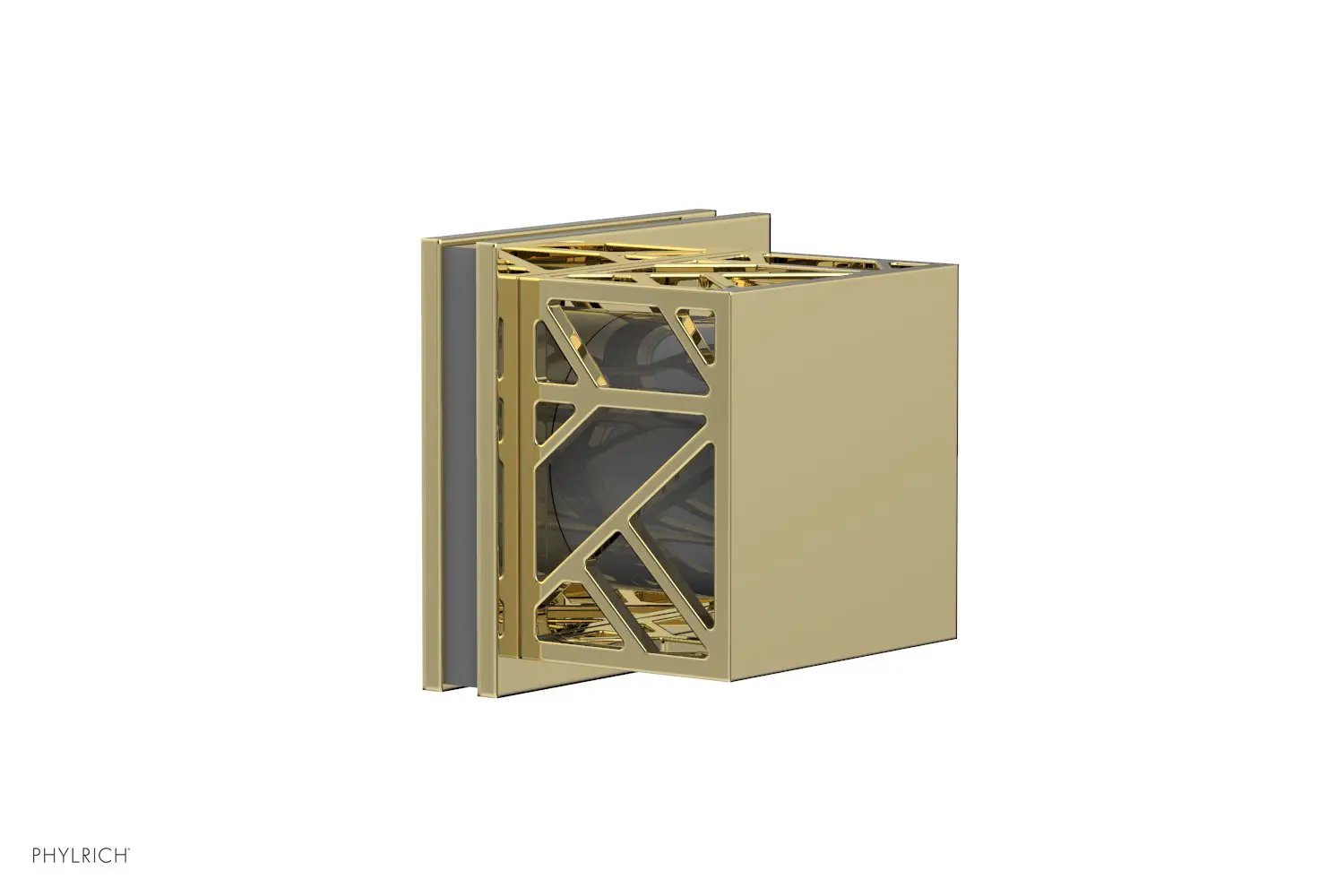 Phylrich JOLIE Volume Control/Diverter Trim - Square Handle with "Grey" Accents by Phylrich
