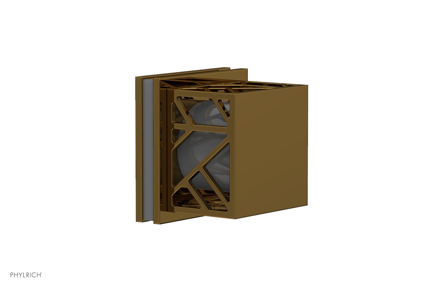 Phylrich JOLIE Volume Control/Diverter Trim - Square Handle with "Grey" Accents