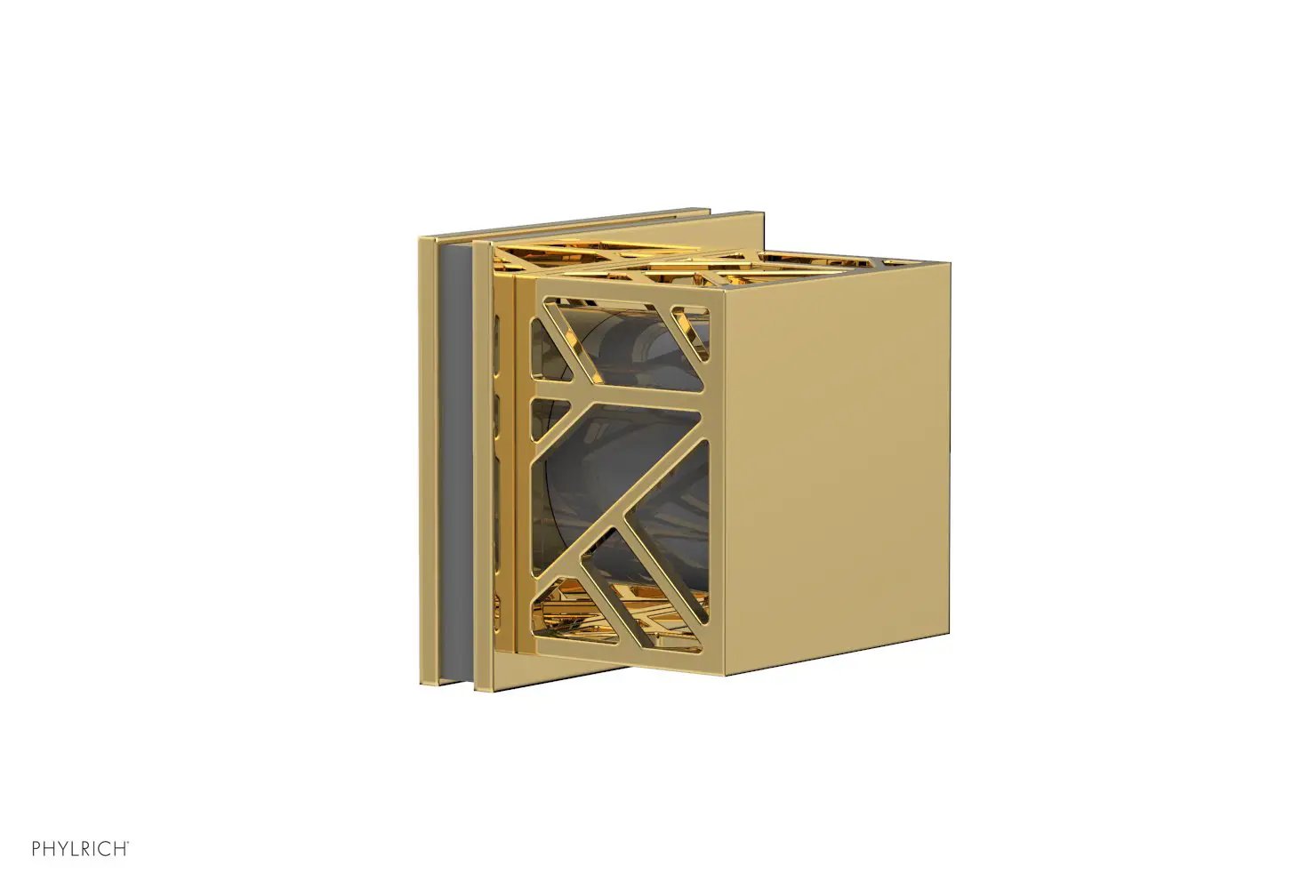 Phylrich JOLIE Volume Control/Diverter Trim - Square Handle with "Grey" Accents by Phylrich