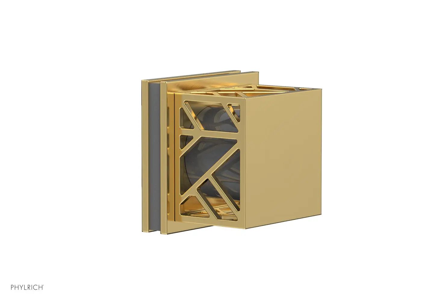 Phylrich JOLIE Volume Control/Diverter Trim - Square Handle with "Grey" Accents by Phylrich