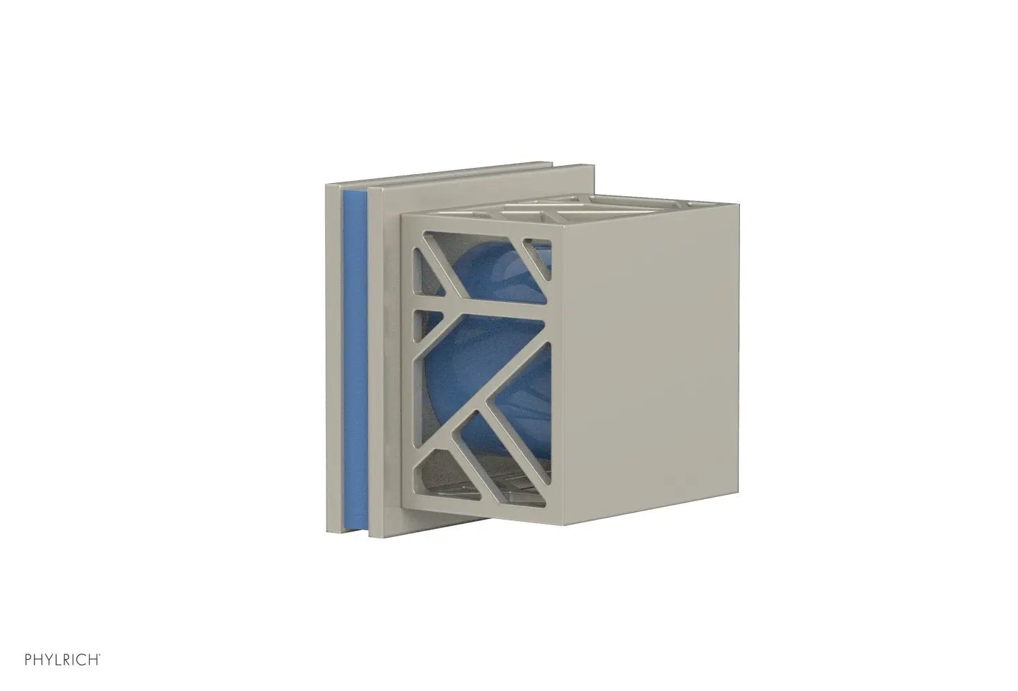 Phylrich JOLIE Volume Control/Diverter Trim - Square Handle with "Light Blue" Accents by Phylrich