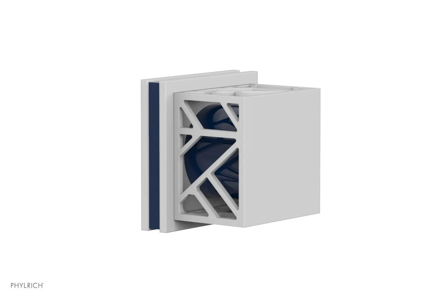 Phylrich JOLIE Volume Control/Diverter Trim - Square Handle with "Navy Blue" Accents by Phylrich