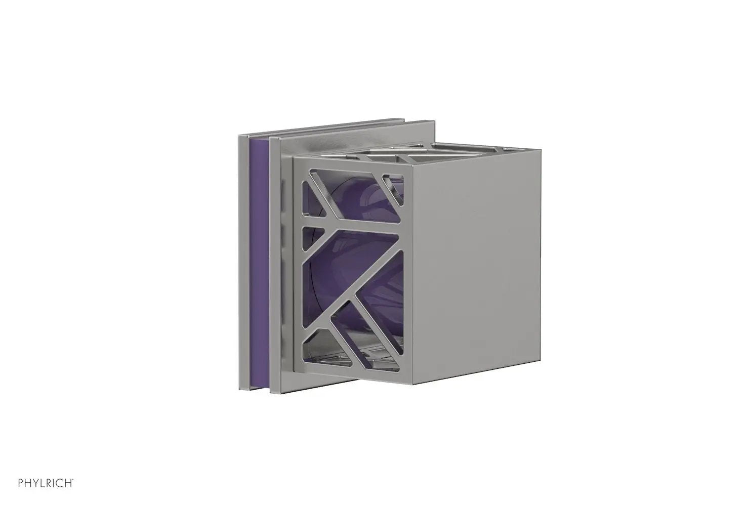 Phylrich JOLIE Volume Control/Diverter Trim - Square Handle with "Purple" Accents by Phylrich