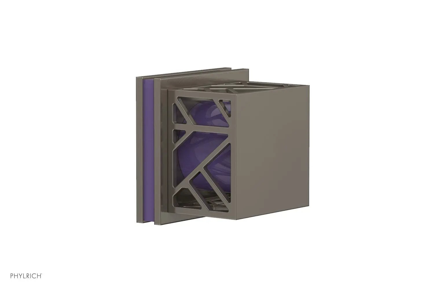 Phylrich JOLIE Volume Control/Diverter Trim - Square Handle with "Purple" Accents by Phylrich
