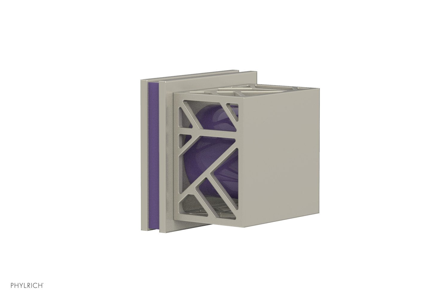 Phylrich JOLIE Volume Control/Diverter Trim - Square Handle with "Purple" Accents