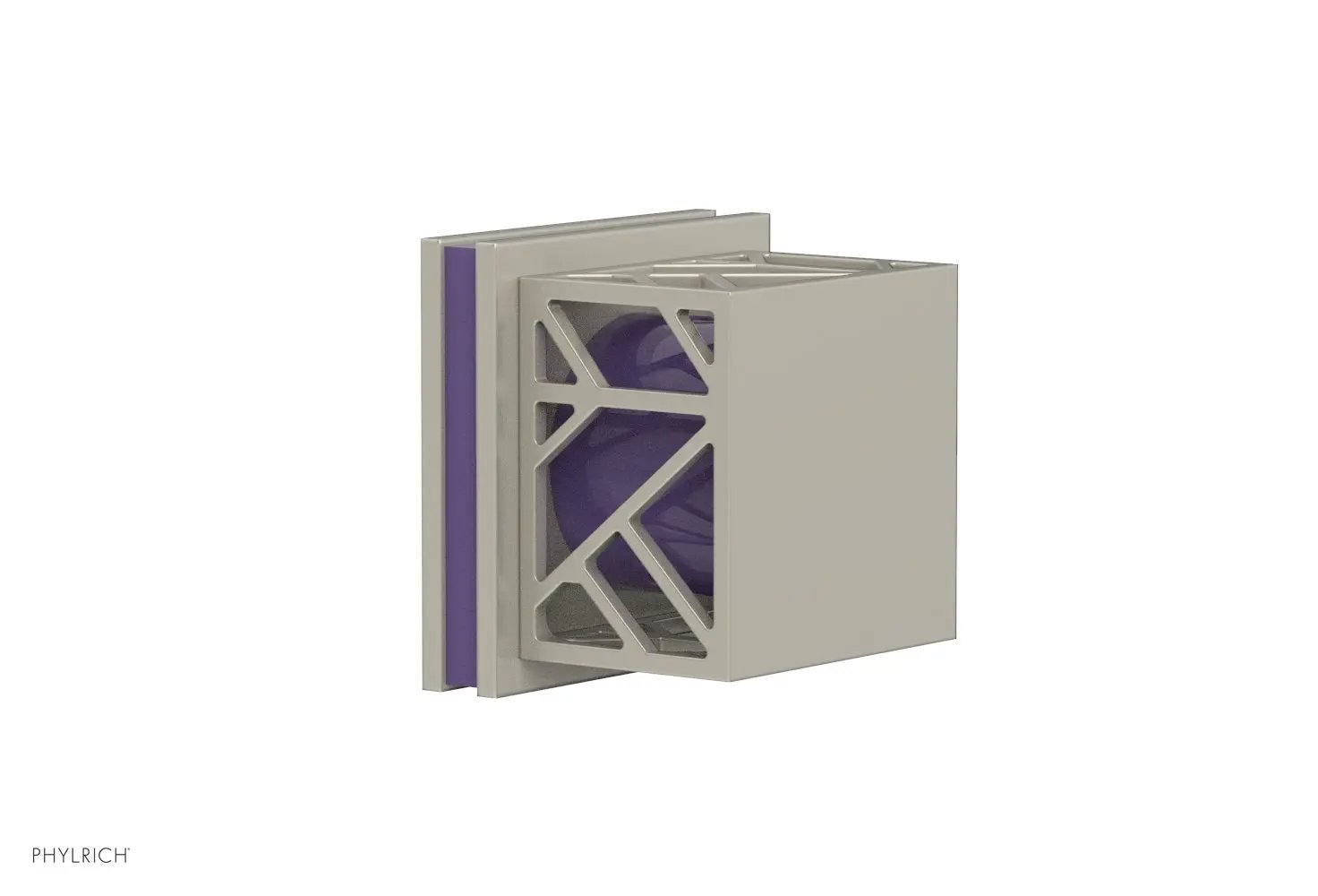 Phylrich JOLIE Volume Control/Diverter Trim - Square Handle with "Purple" Accents by Phylrich
