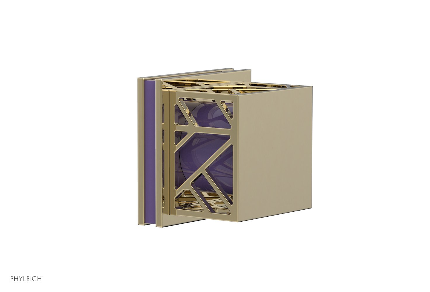 Phylrich JOLIE Volume Control/Diverter Trim - Square Handle with "Purple" Accents