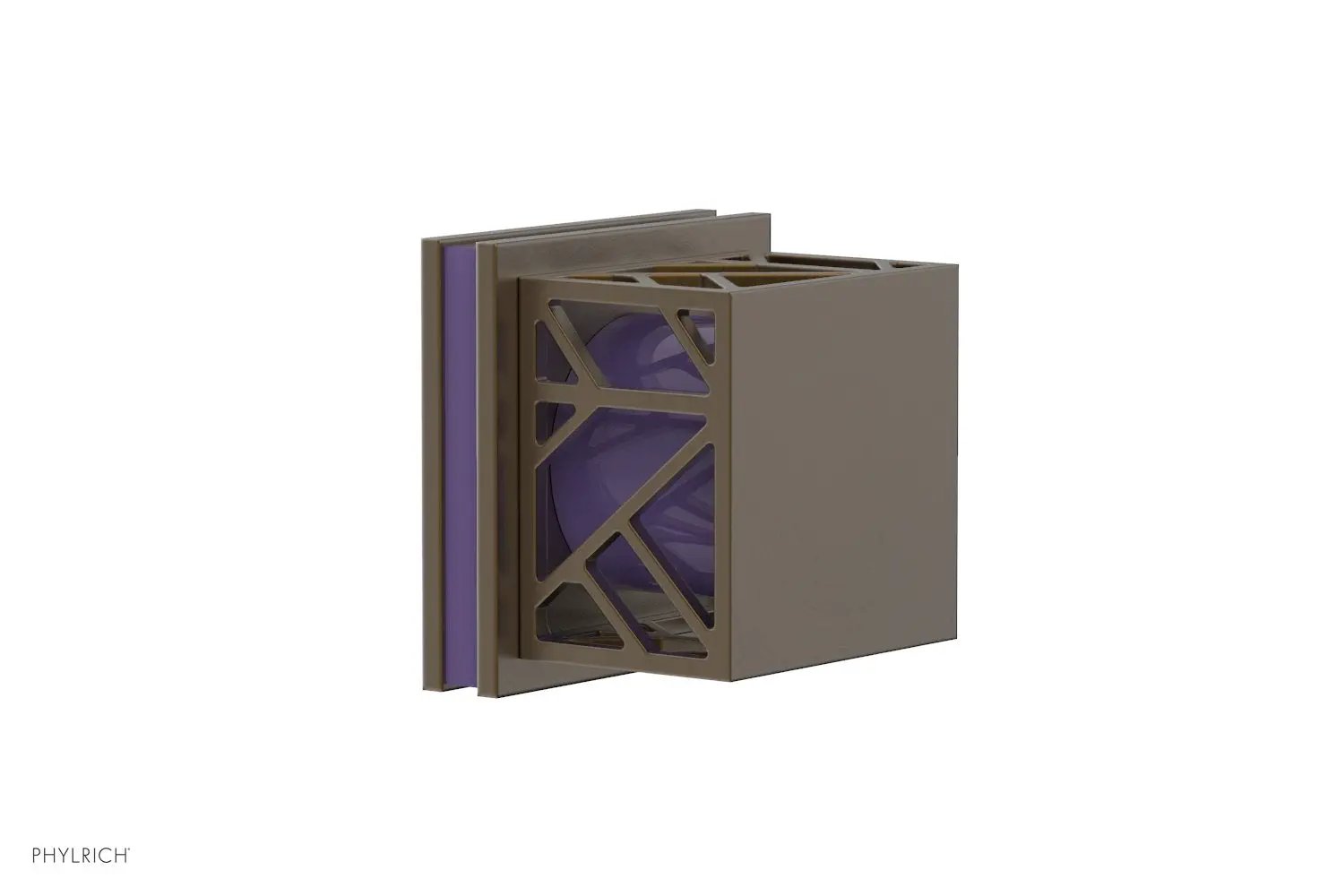 Phylrich JOLIE Volume Control/Diverter Trim - Square Handle with "Purple" Accents by Phylrich