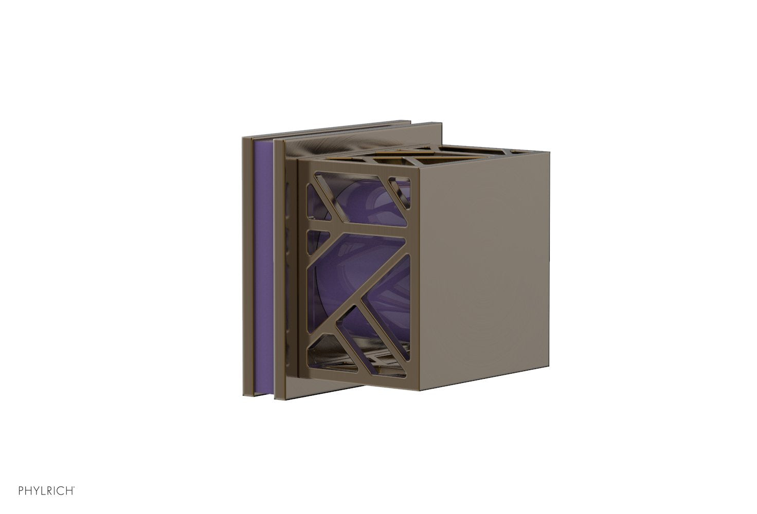 Phylrich JOLIE Volume Control/Diverter Trim - Square Handle with "Purple" Accents