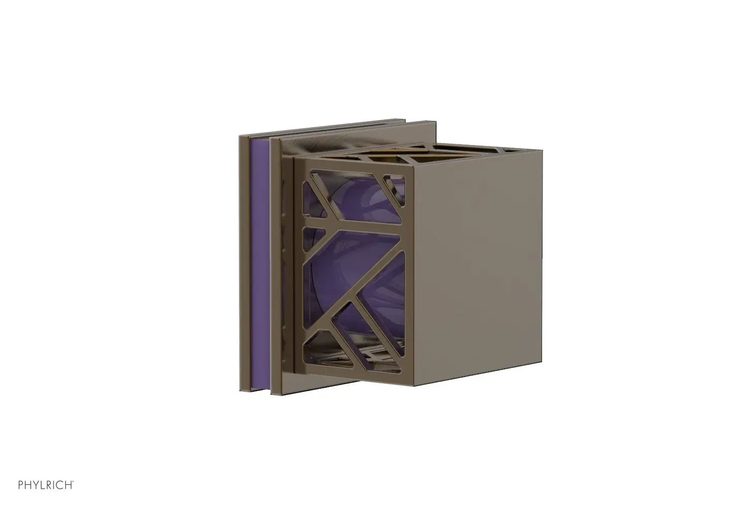 Phylrich JOLIE Volume Control/Diverter Trim - Square Handle with "Purple" Accents by Phylrich