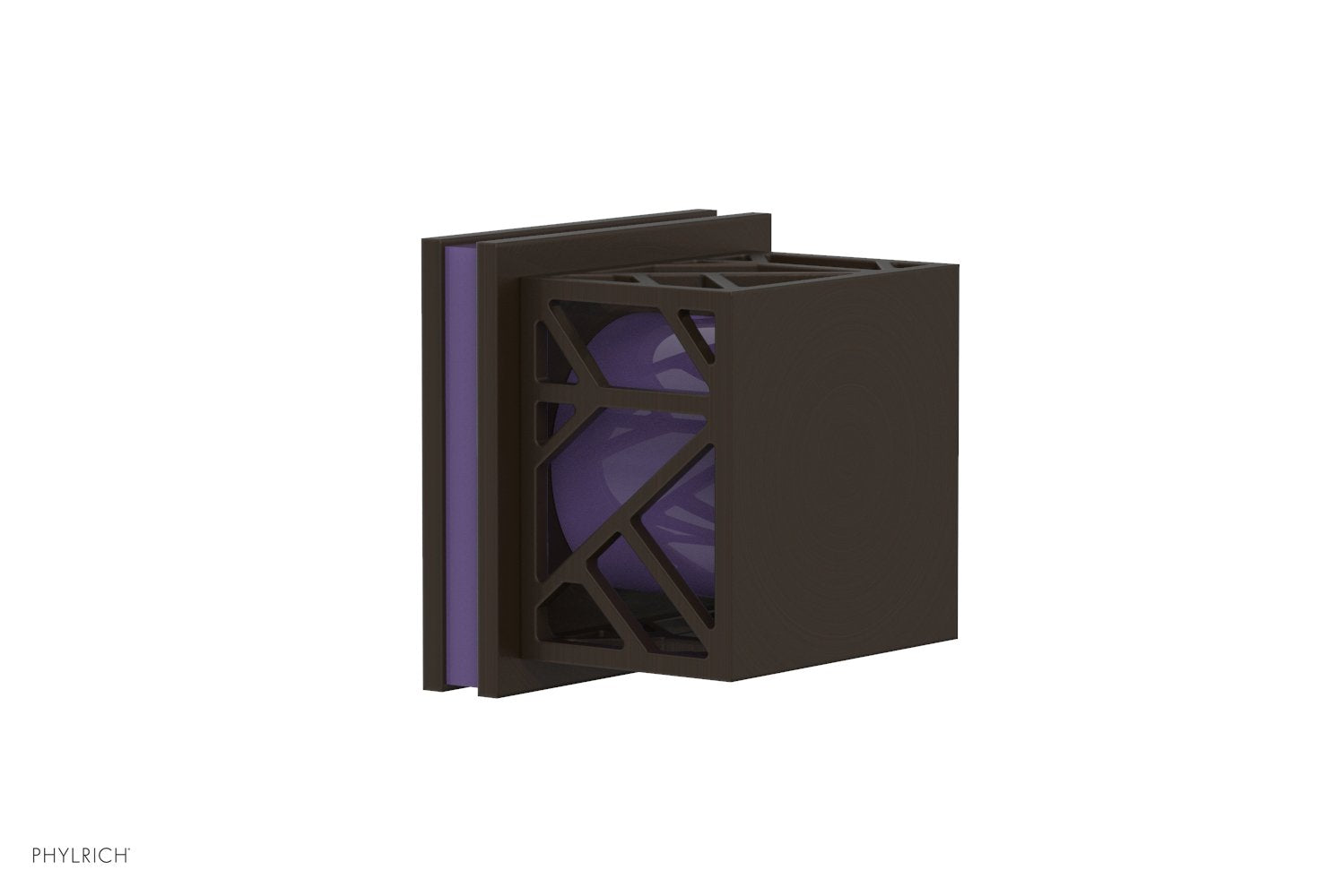 Phylrich JOLIE Volume Control/Diverter Trim - Square Handle with "Purple" Accents
