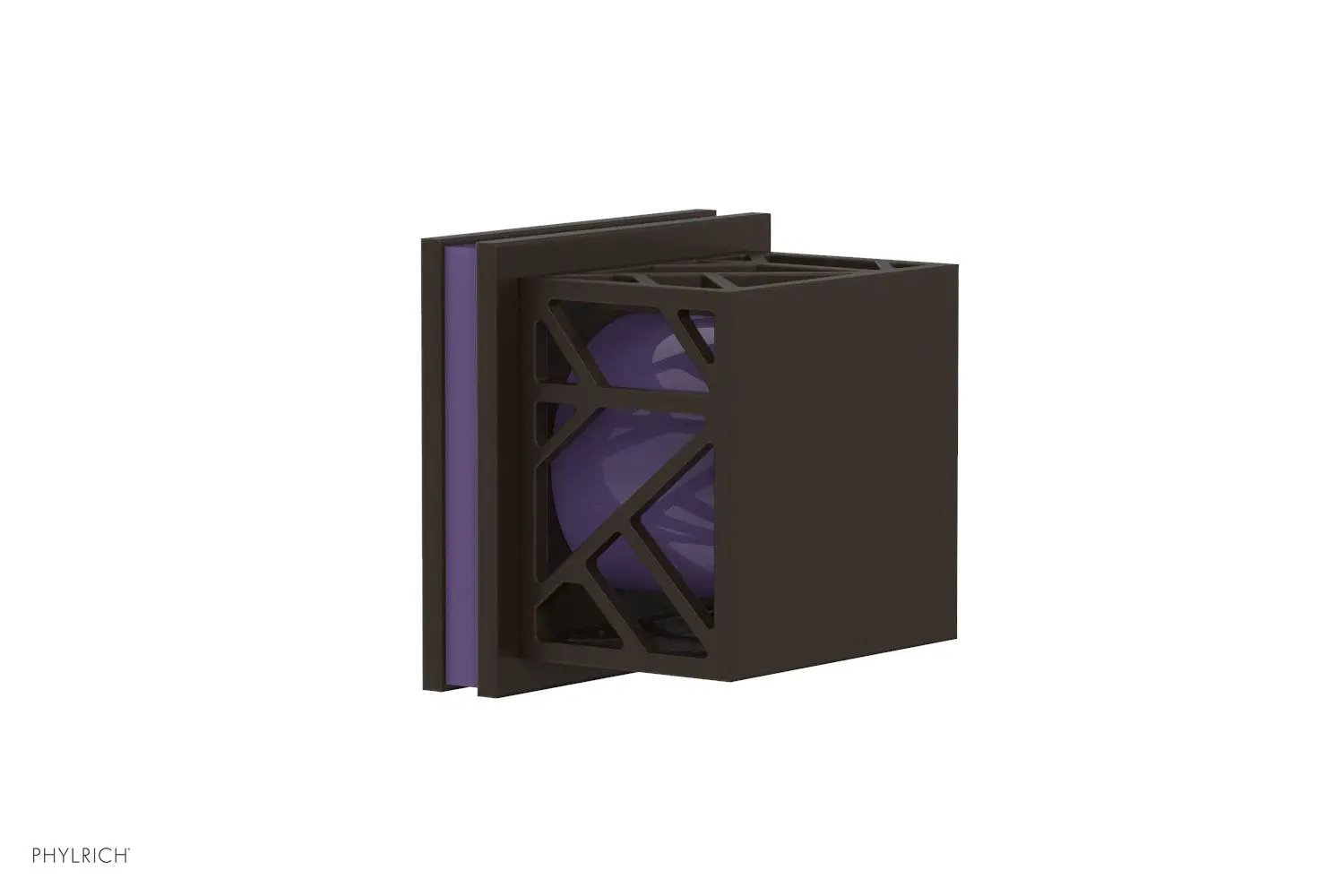Phylrich JOLIE Volume Control/Diverter Trim - Square Handle with "Purple" Accents by Phylrich