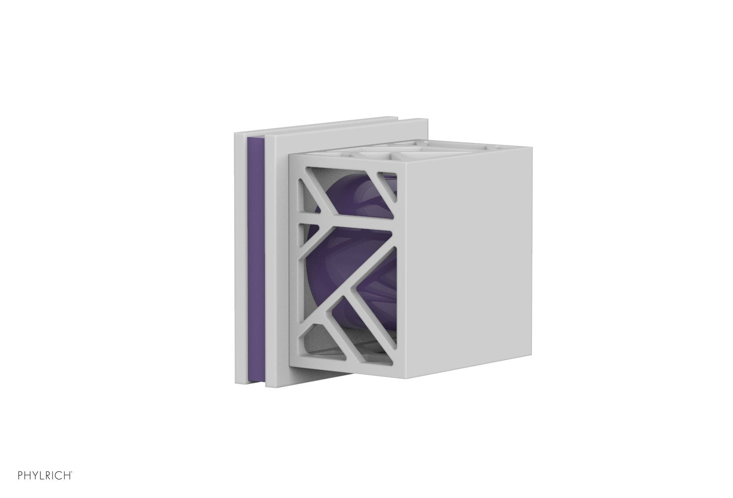 Phylrich JOLIE Volume Control/Diverter Trim - Square Handle with "Purple" Accents