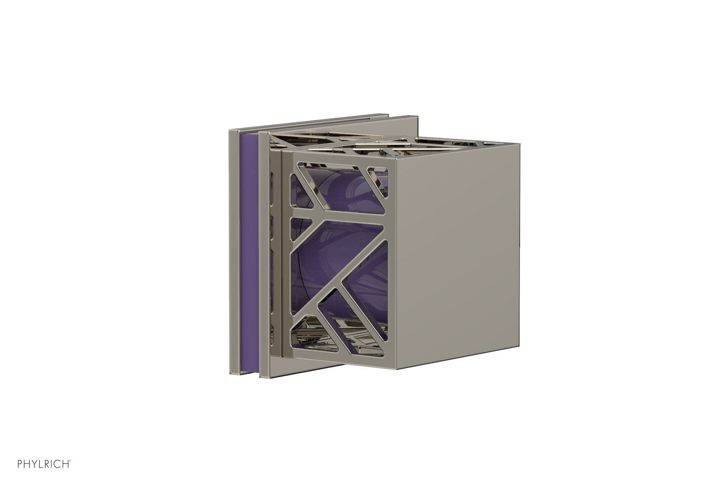 Phylrich JOLIE Volume Control/Diverter Trim - Square Handle with "Purple" Accents