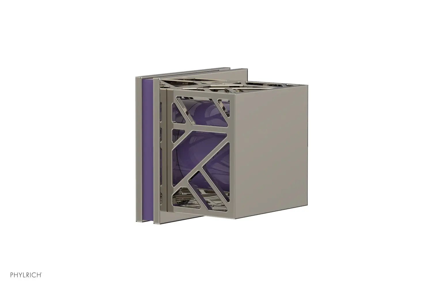 Phylrich JOLIE Volume Control/Diverter Trim - Square Handle with "Purple" Accents by Phylrich