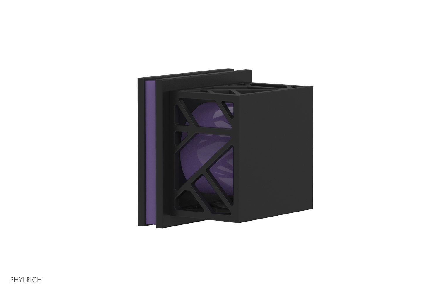 Phylrich JOLIE Volume Control/Diverter Trim - Square Handle with "Purple" Accents