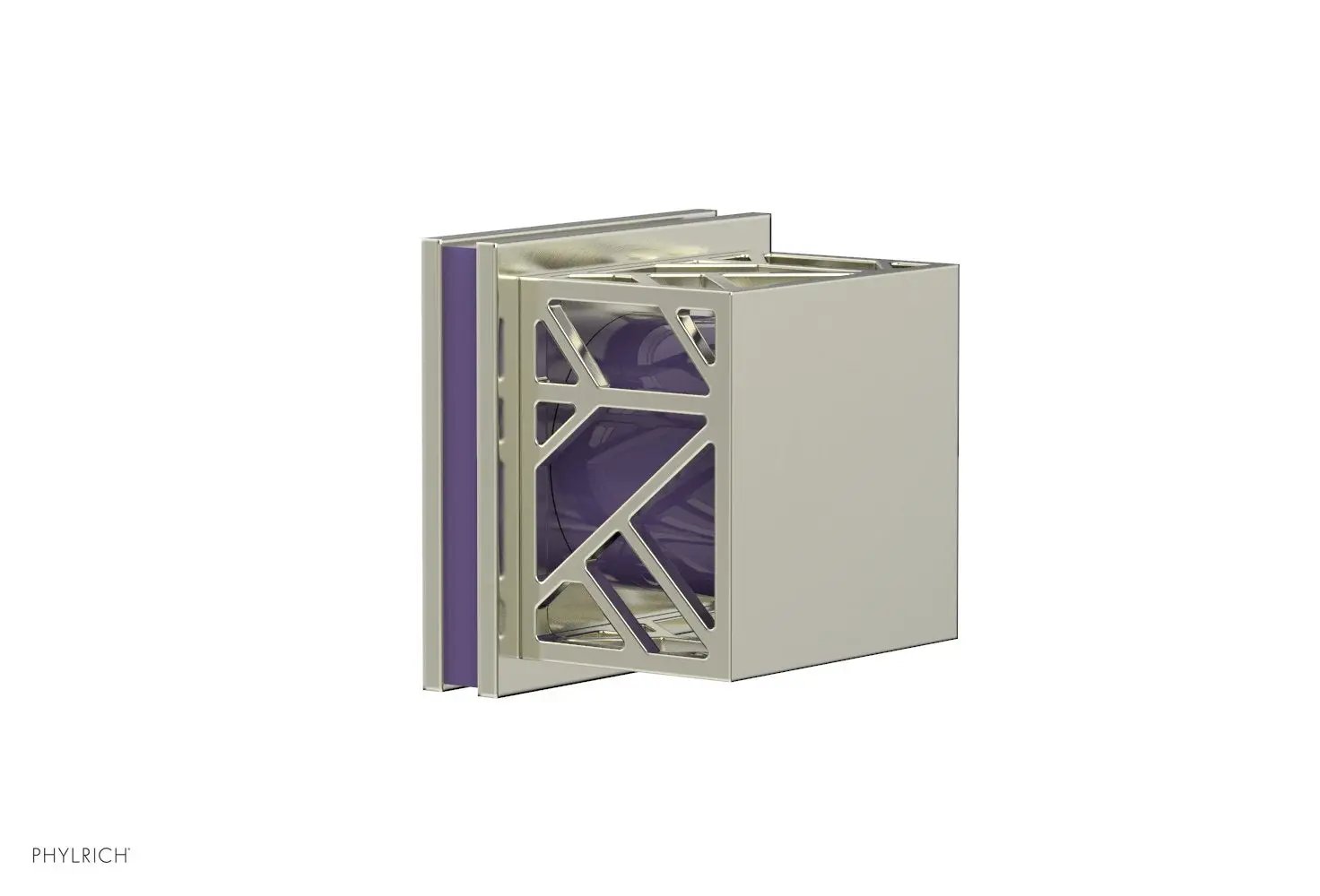 Phylrich JOLIE Volume Control/Diverter Trim - Square Handle with "Purple" Accents by Phylrich