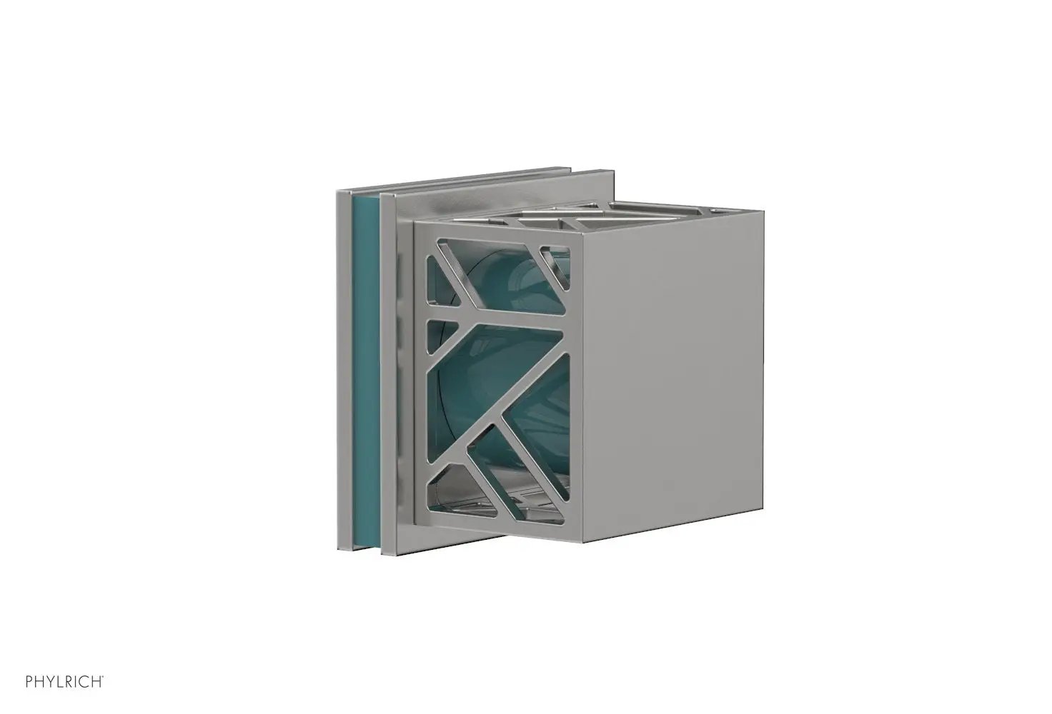 Phylrich JOLIE Volume Control/Diverter Trim - Square Handle with "Turquoise" Accents by Phylrich